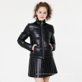 Winter Warm Bright PU Leather Puffer Jackets